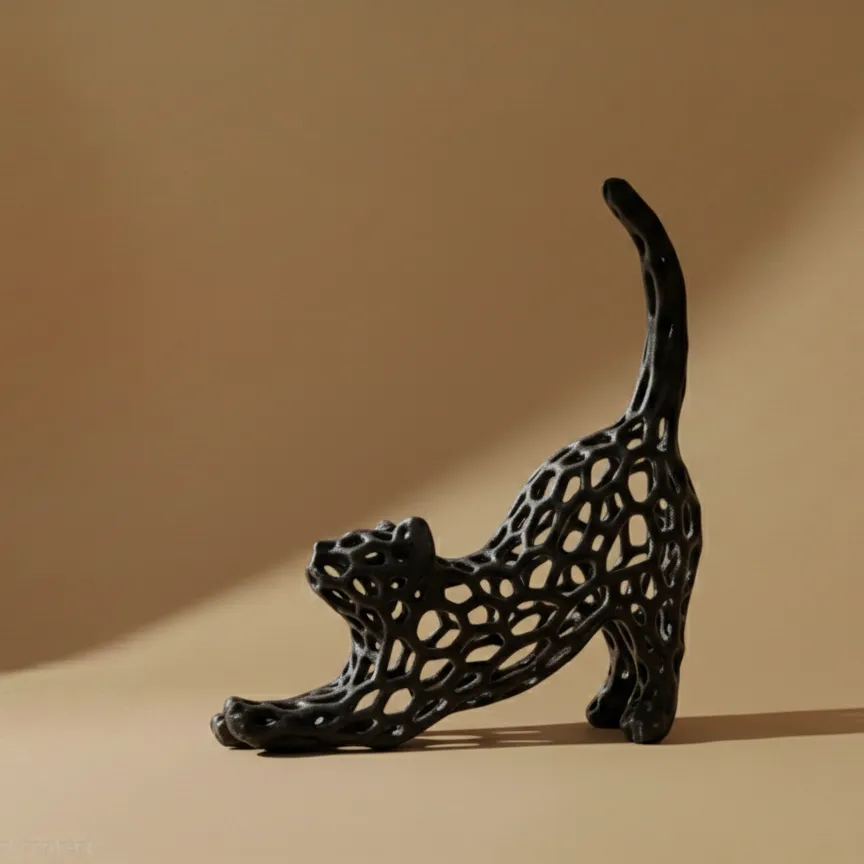 Maca Mreža Figura mačka mrežasti dizajn 3D štampa Lumora